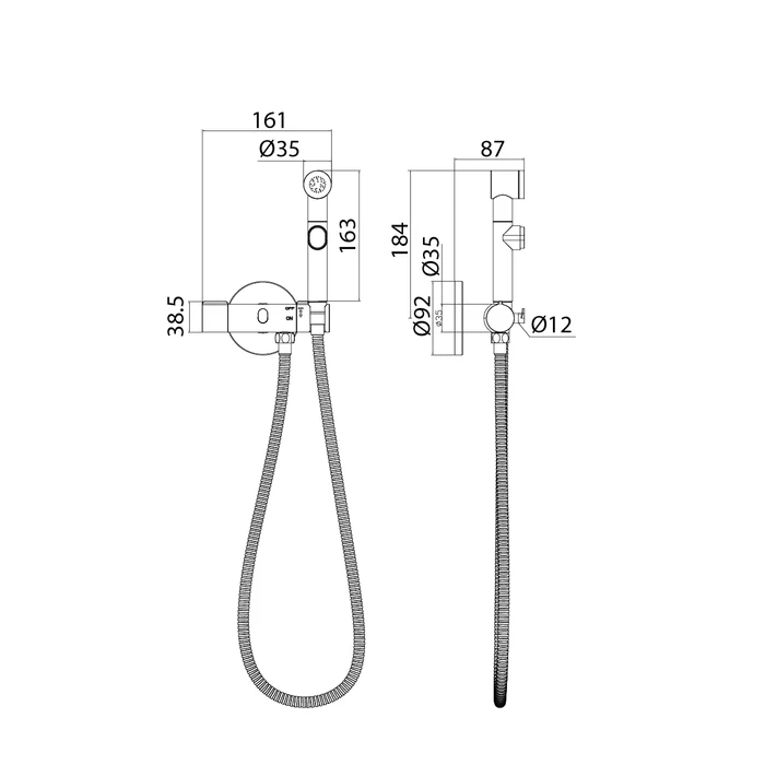 Встраиваемый смеситель с гигиеническим душем AXESBR0i08 - 3