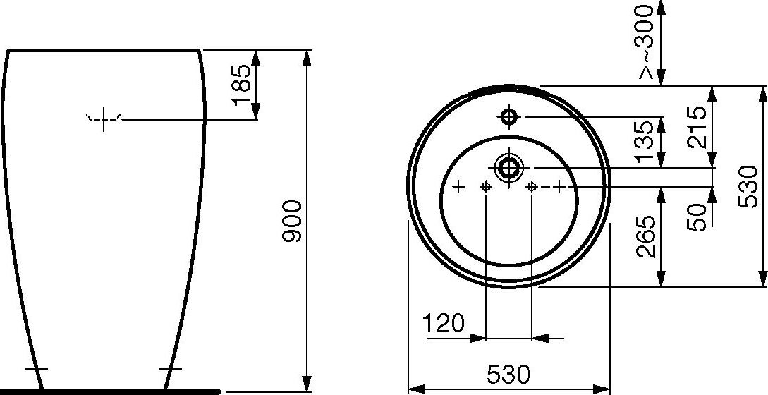 Раковина Laufen Alessi one 8.1197.2.400.104.1 - 6