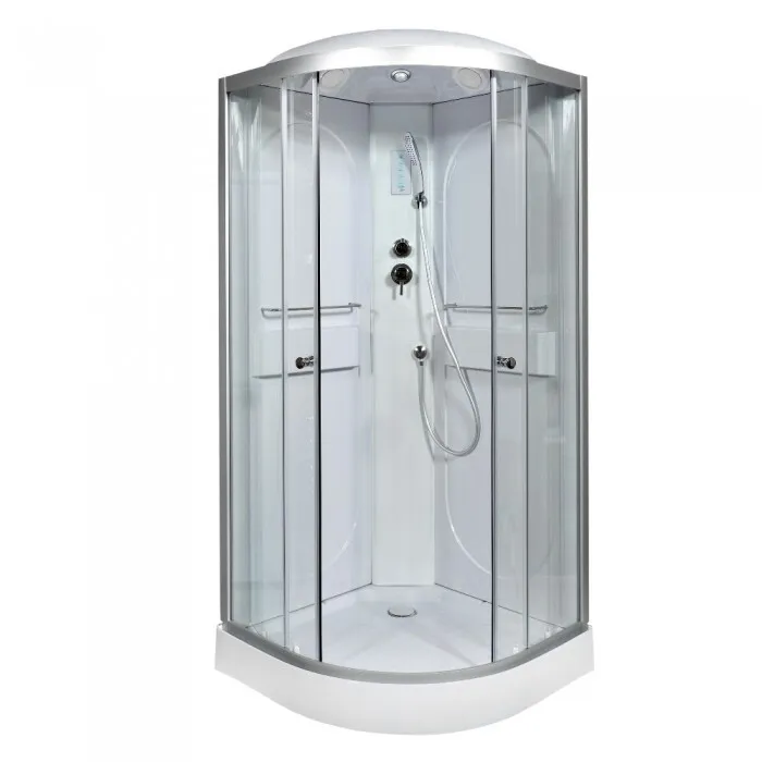 Душевая кабина Deto L 90х90 с электрикой, хром  L609EL - 0