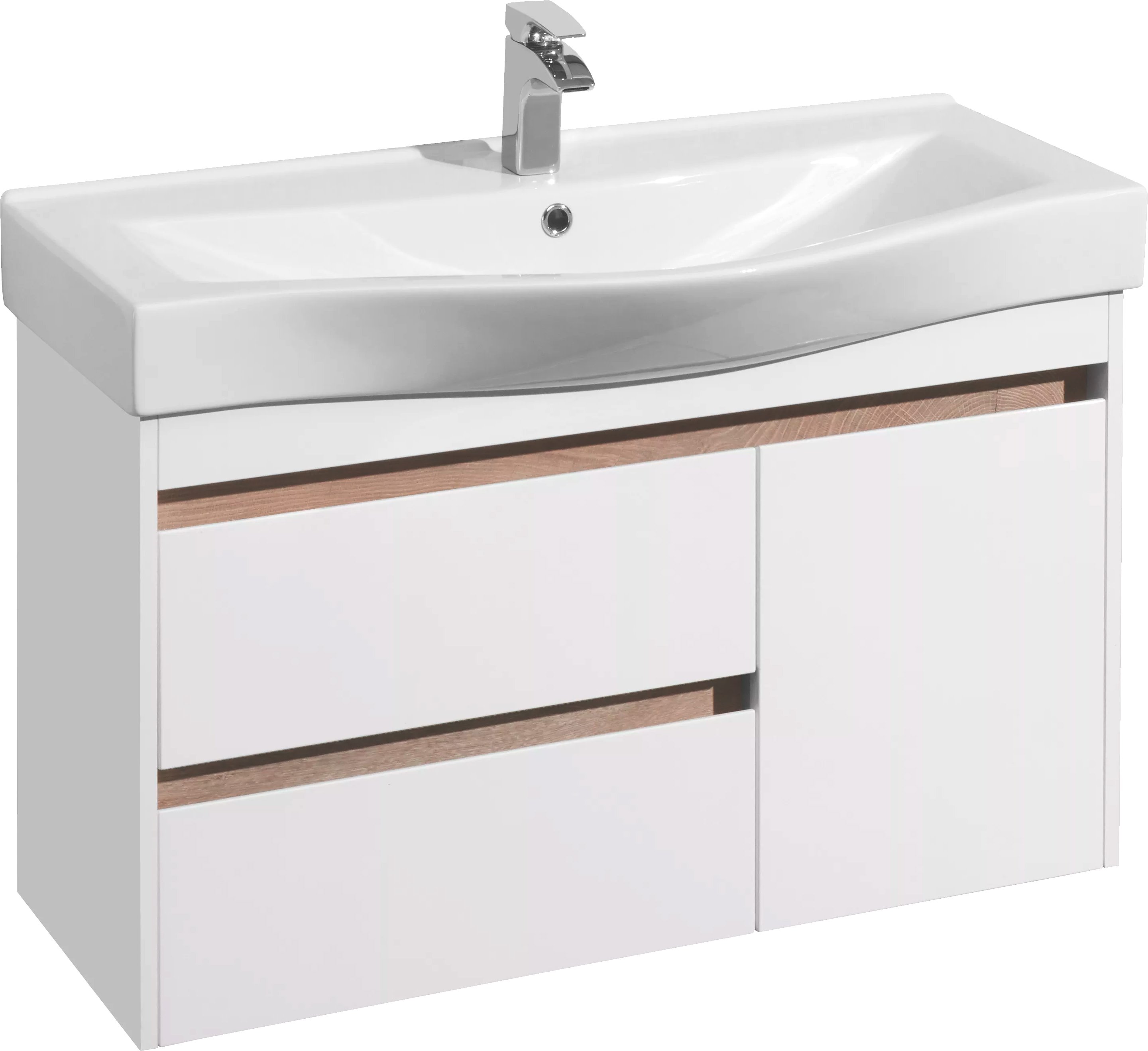 Комплект мебели Aquaton Нортон 100 белый глянец - 4