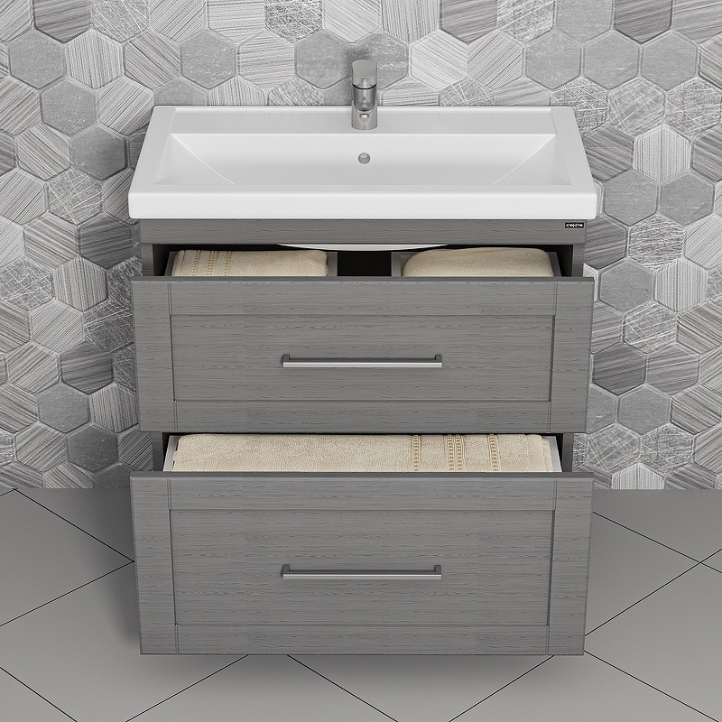 Тумба под раковину напольная Санта Венера 80 серый 221017 - 2