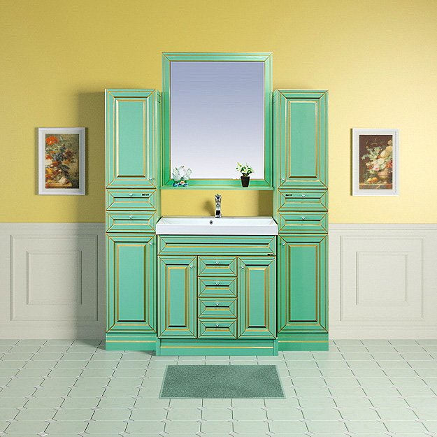 Тумба для комплекта Misty Vena 75 салатовая, патина Л-Вен01075-0733Я - 1