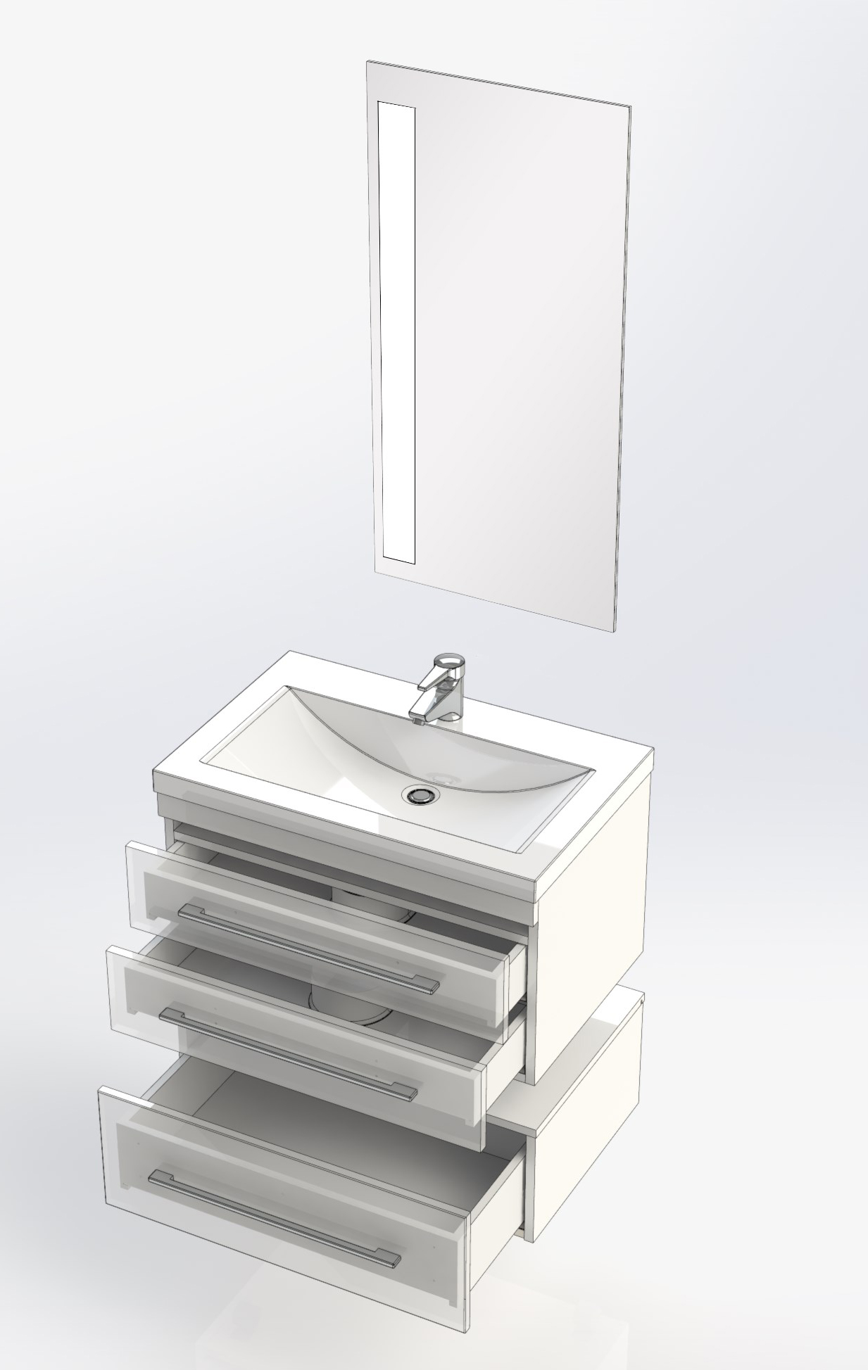 Тумба с раковиной Aquanet Нота 75 белая 171487 - 35