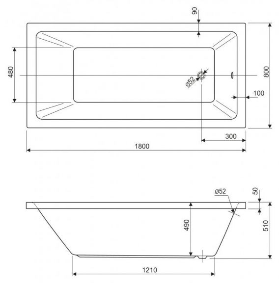 Акриловая ванна Cezares Plane Solo 180х80  PLANE SOLO-180-80-49-W37 - 2