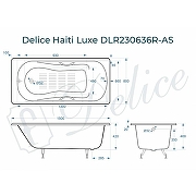 Чугунная ванна Delice Haiti Luxe 160x80 DLR230637 без отверстий под ручки и антискользящего покрытия - 1