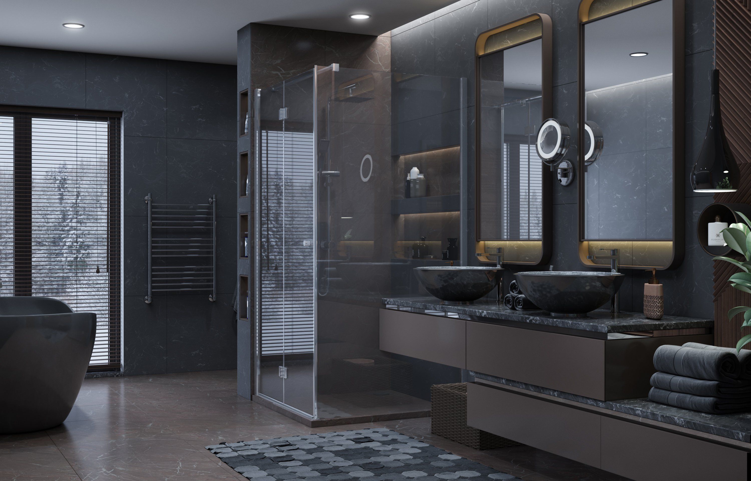 Душевой уголок Ambassador Diamond 12011106L 100х100 см - 1