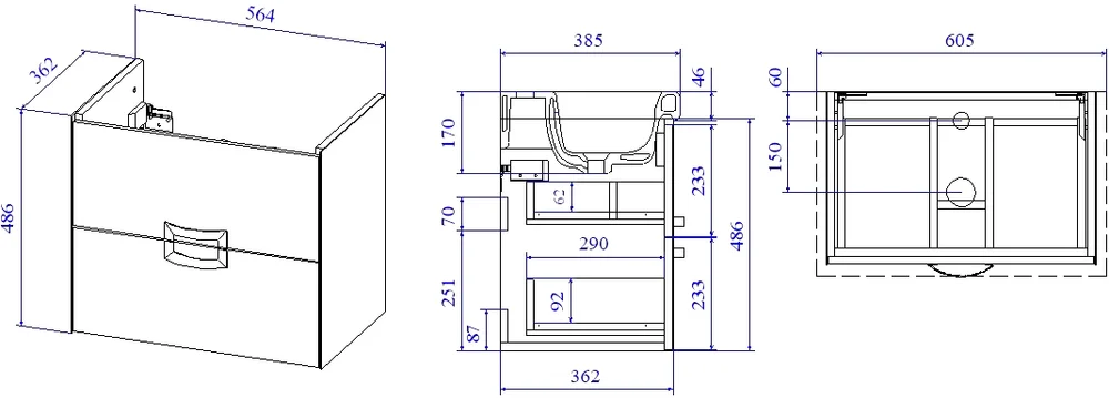 Тумба под раковину Sanflor Выборг 60 дуб золотой  С16294 - 5