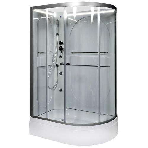 Душевая кабина Deto L 120х80 с гидромассажем, хром  L520LNLED+GM - 1