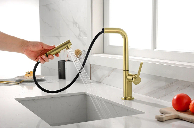 Смеситель для кухни Paulmark Neo светлое брашированное золото Ne214419-SBG - 5