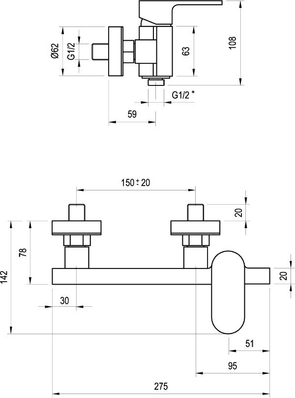 Смеситель для душа Ravak Chrome хром  X070043 - 2