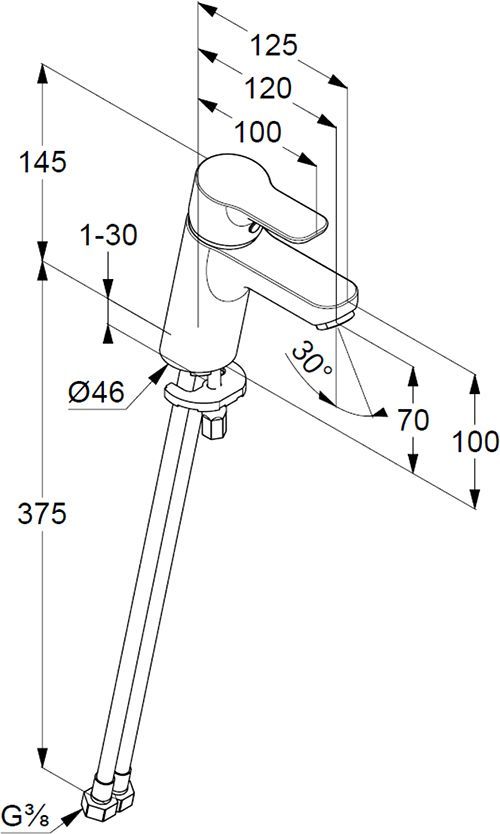Смеситель Kludi Pure&Easy 372750565 для раковины, для безнапорных водонагревателей - 7