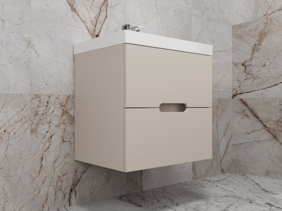 Тумба под раковину Style Line Матис 60 подвесная бежевый ЛС-00002310 - 1