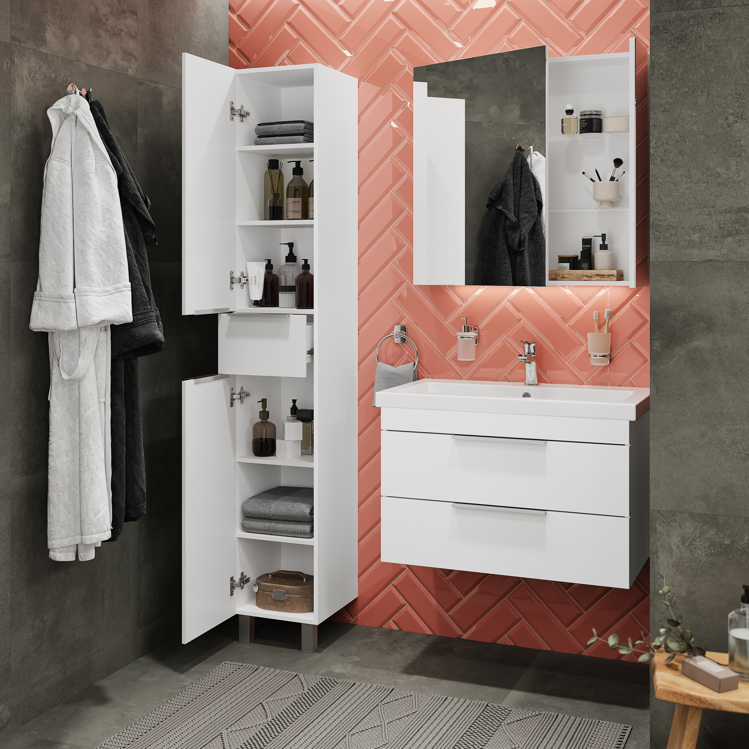 Тумба с раковиной STWORKI Копенгаген 80 белая 467190 - 4