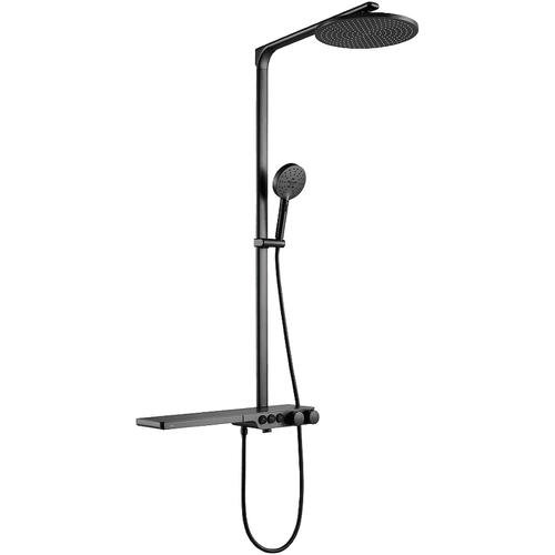 Душевая стойка Black&White Universell с термостатом черная матовая 7655GM - 0