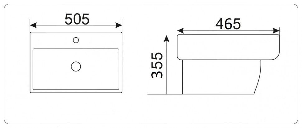 Раковина подвесная CeramaLux NB 50.5 см белый  NB164 - 5