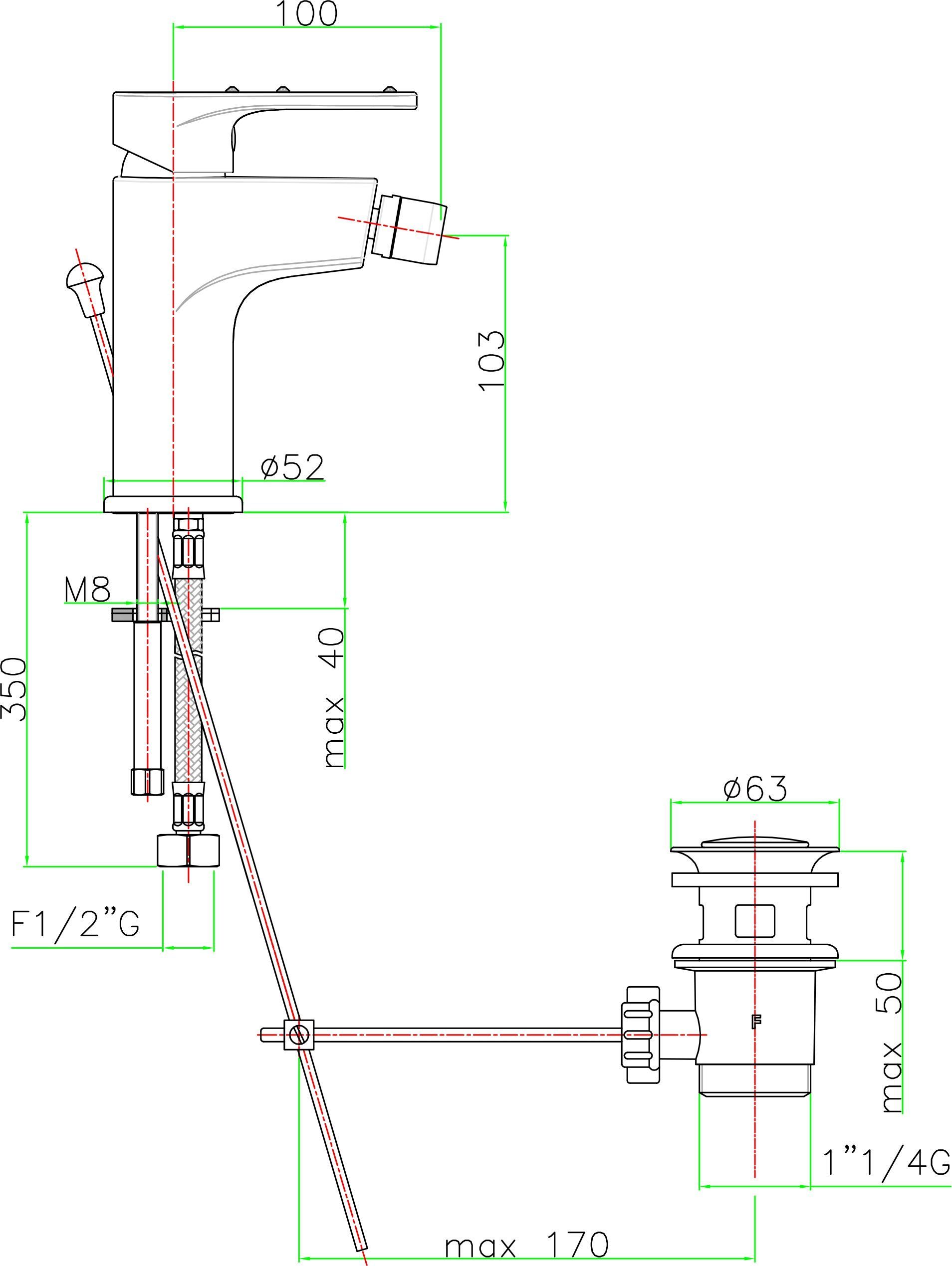Смеситель для биде Fiore  хром  78CR6530 - 1