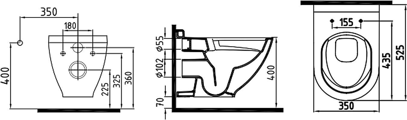 Комплект  Унитаз подвесной STWORKI Rotenburg SWH52 безободковый + Система инсталляции для унитазов Geberit Duofix UP 320 111.300.00.5 + 115.770.DW.5 548309 - 6