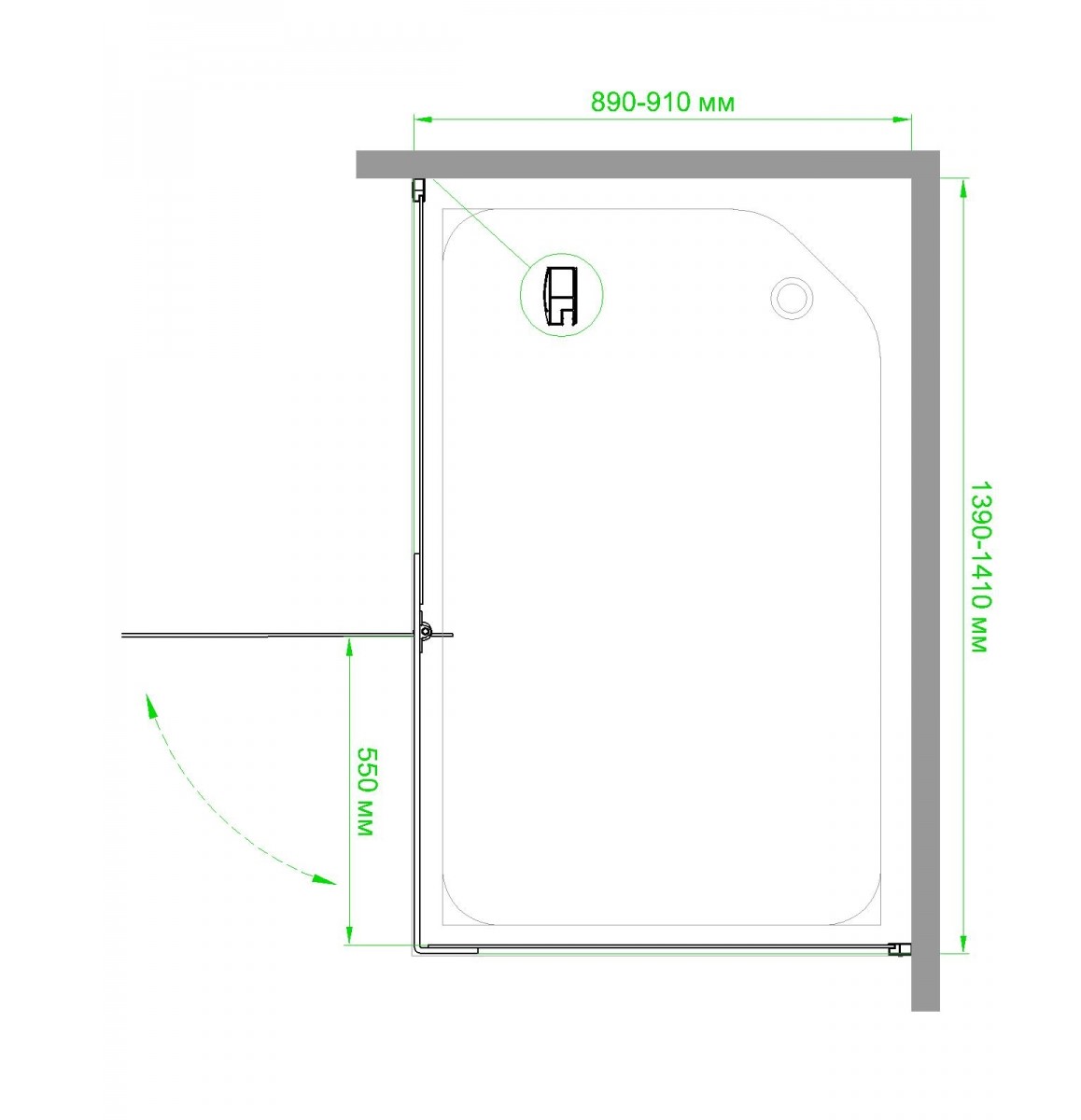 Душевой угол Royal Bath HPV 140х90 профиль белый стекло прозрачное RB9140HPV-T - 4