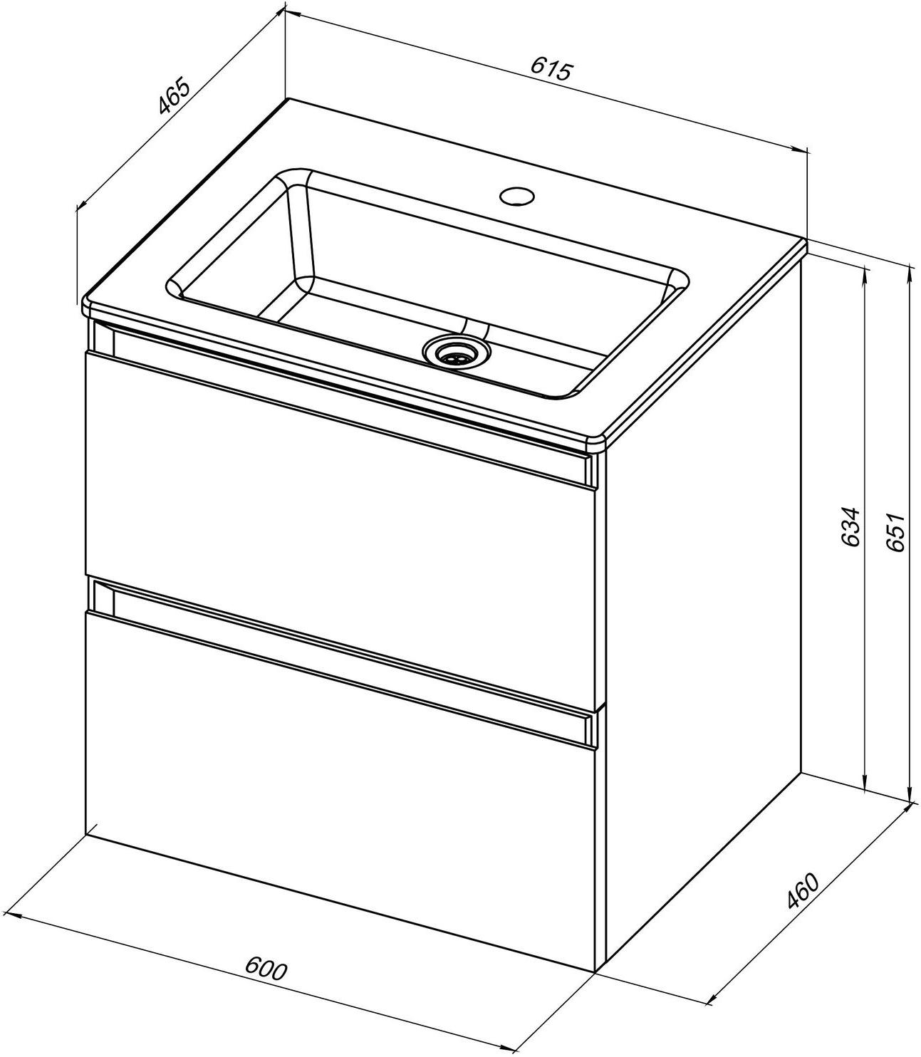 Тумба с раковиной Allen Brau Eclipse 60 черный матовый 1.E1001.AM - 7