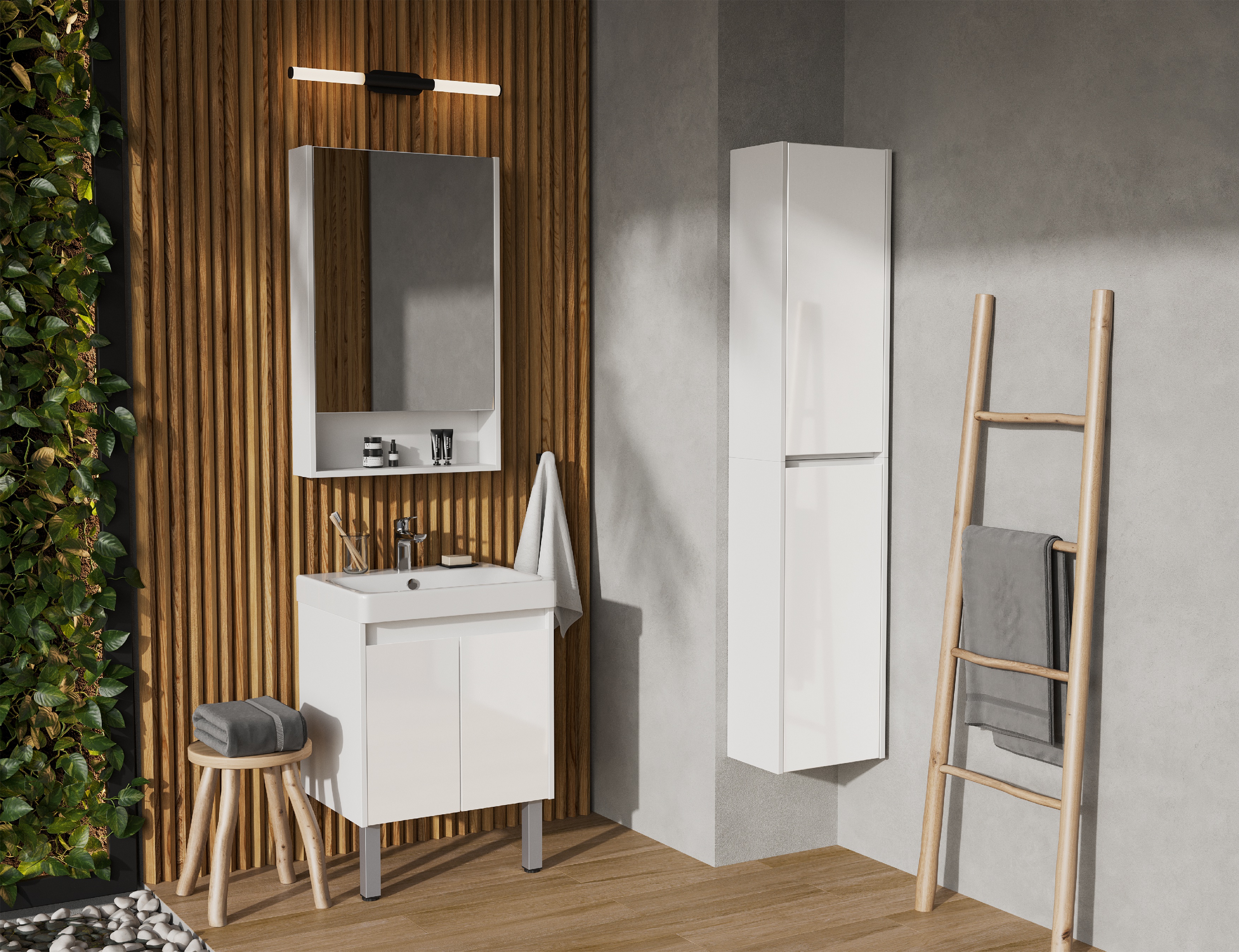 Тумба под раковину Aquaton Сканди Doors 55 белый 1A278801SD010 - 6