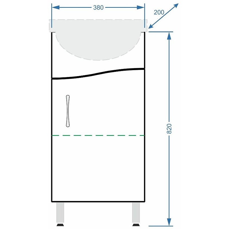 Тумба под раковину Stella Polar Волна Азов 40 белый SP-00000230 - 3