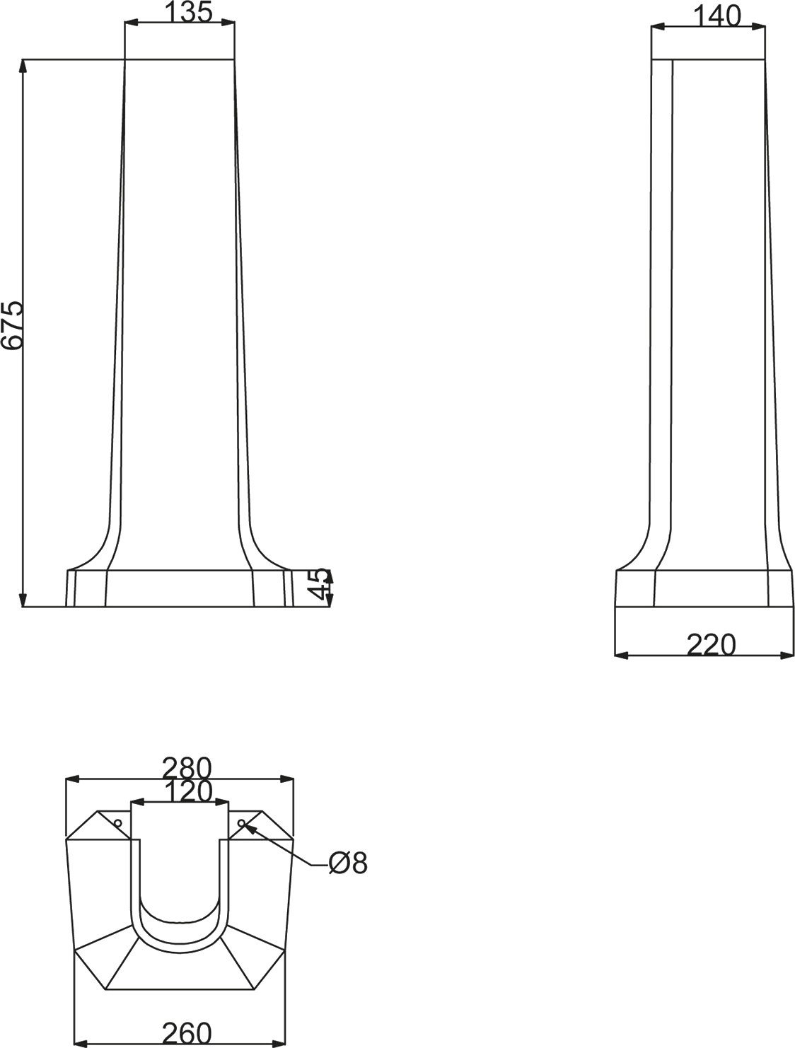 Пьедестал для раковины BelBagno Trevi BB135P - 2