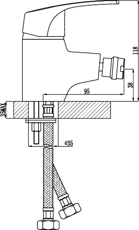 Смеситель для биде Rossinka  хром  D40-51 - 1