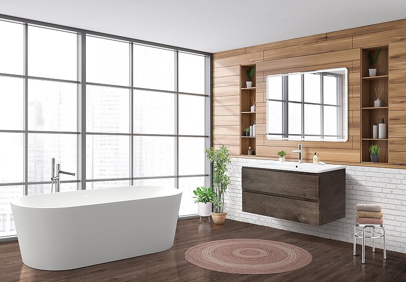 Тумба с раковиной BelBagno Albano 105 темное дерево - 6