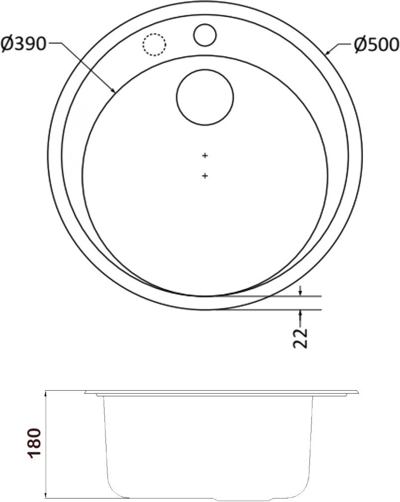 Мойка кухонная Zorg Granit GR 500 BLACK BRONZE бронза - 1