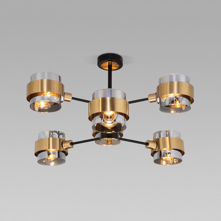 Люстра на штанге Eurosvet Arcada 70127/6 черный/дымчатый - 1