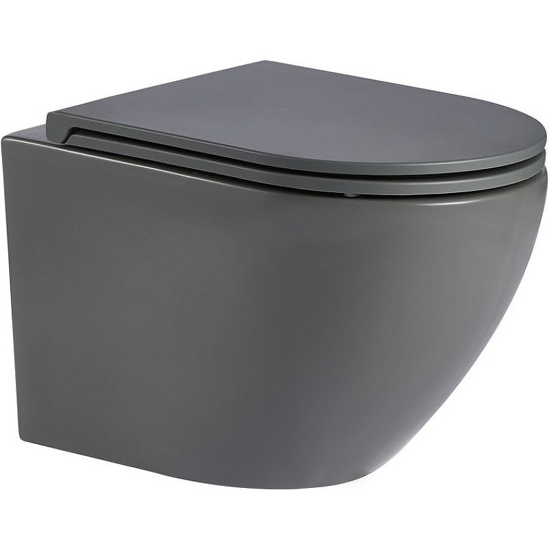 Унитаз подвесной WeltWasser WW MERZBACH 041 MT-GR с сиденьем микролифт матовый серый  10000008256 - 0