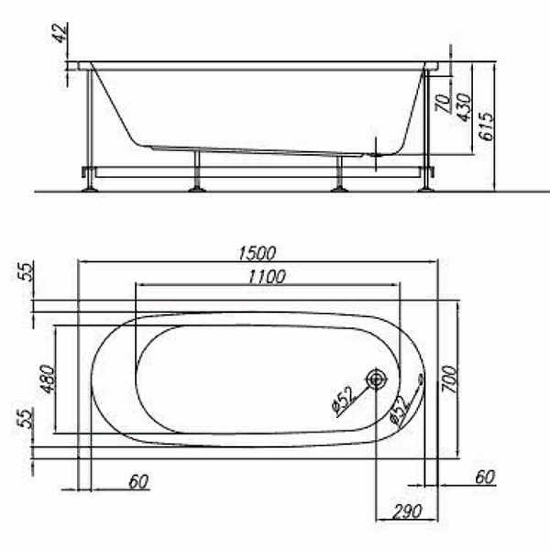 Ванна акриловая Kolpa San Tamia 150x70 белый 531210 - 2