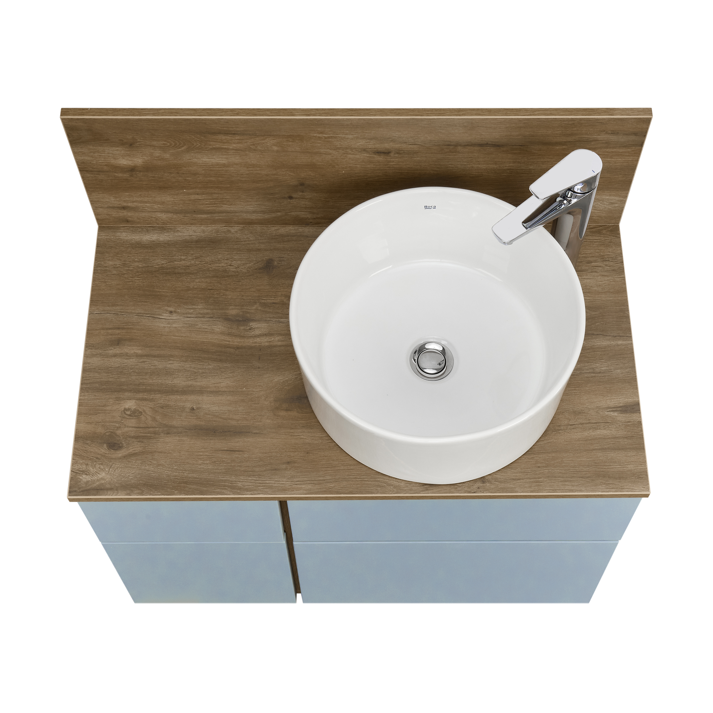 Тумба под раковину Aquaton Мишель 80 без столешницы светлое дерево-голубой 1A256801MIX30 - 8