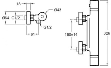 Термостатический смеситель для душа Jacob Delafon Edgar E29846-CP - 1
