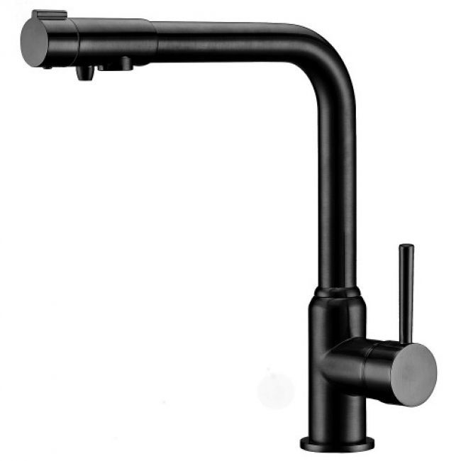 Смеситель Kaiser Teka 13044-2 для кухонной мойки, черный глянцевый - 0