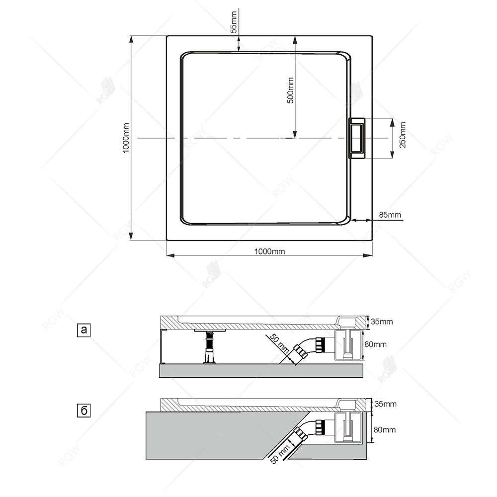 Сифон для поддонов RGW Q10-C хром 03241100-10 - 2