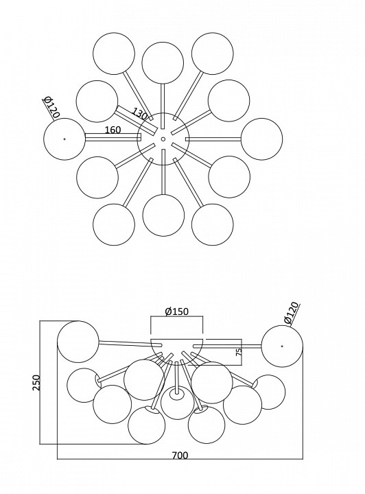 Потолочная люстра Freya Alexis FR5120CL-12G - 1
