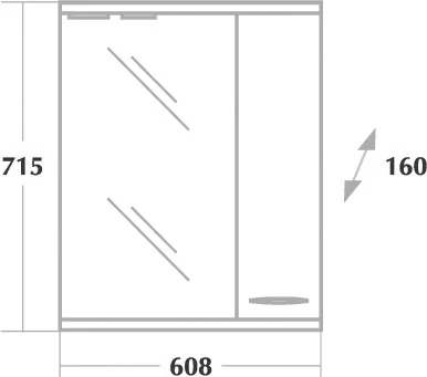 Зеркало-шкаф Onika Ника 60 R с подсветкой, белый  206016 - 3