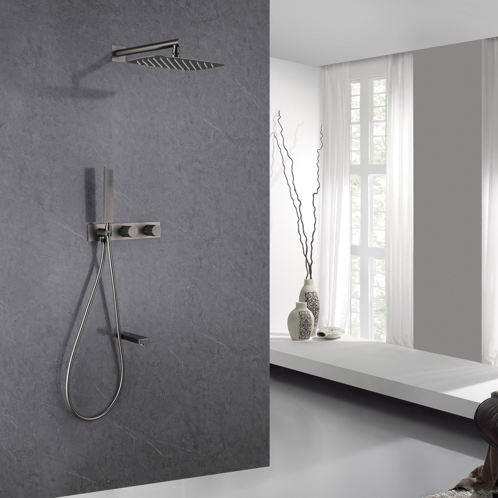 Душевой комплект Abber Rund с термостатом сталь матовый AF8717NG - 1