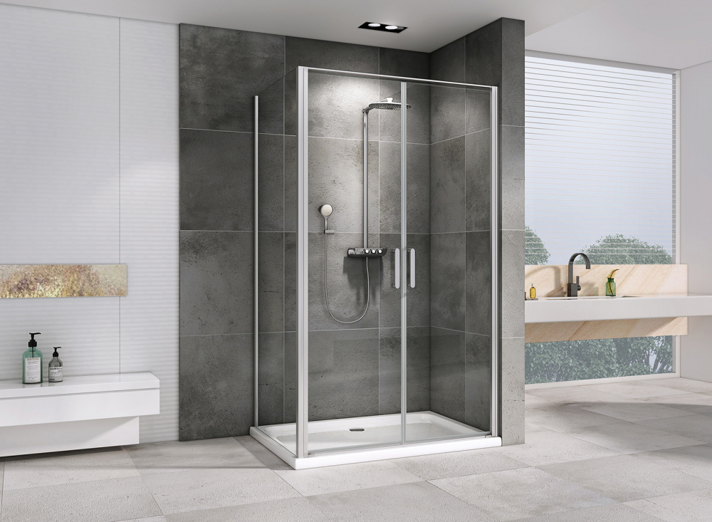 Душевой уголок ABBER Sonnenstrand 100х100 профиль хром  AG04100C-S100 - 1