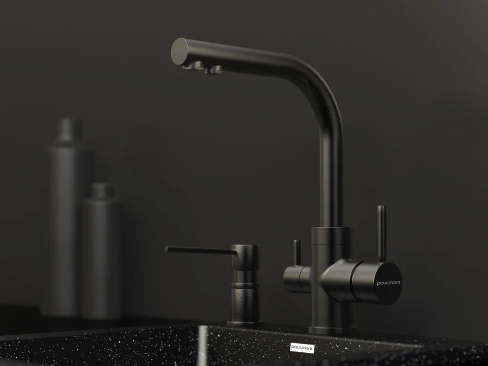 Дозатор для моющего средства Paulmark Kraft темный хром D003-GM - 1