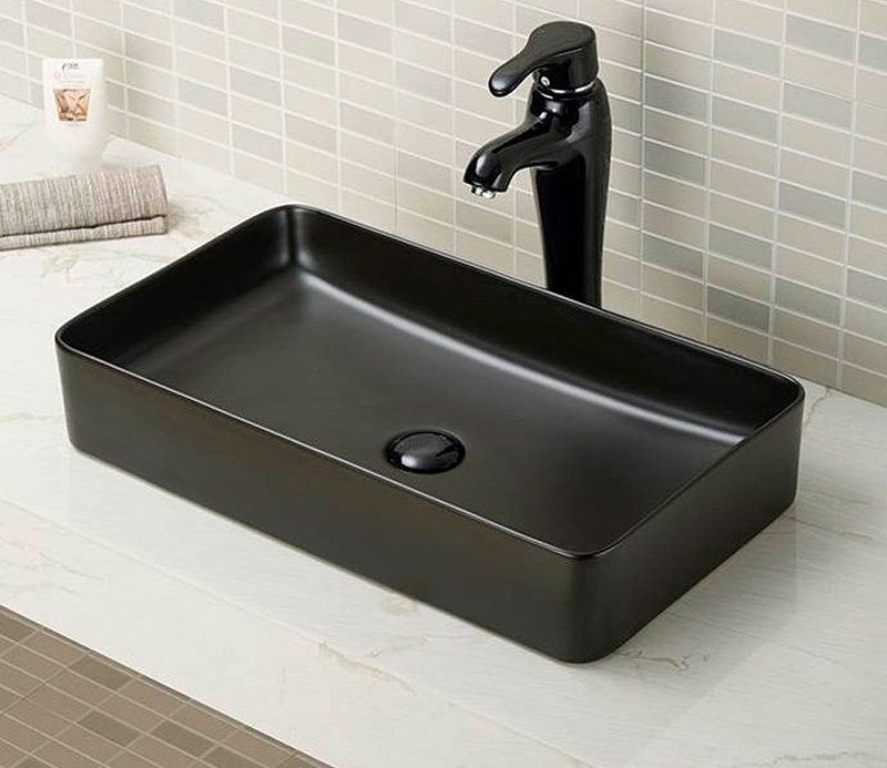 Раковина накладная CeramaLux NC 60.5 см черный матовый  9396-1МВ - 1
