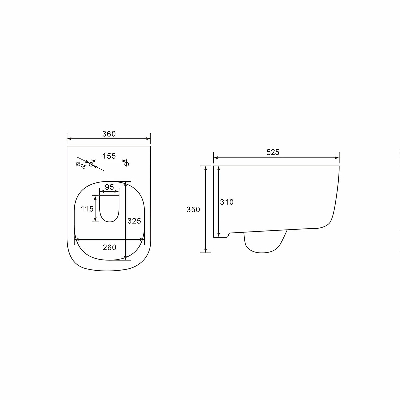 Подвесной унитаз Vincea Form белый с сиденьем микролифт VT1-35 - 3