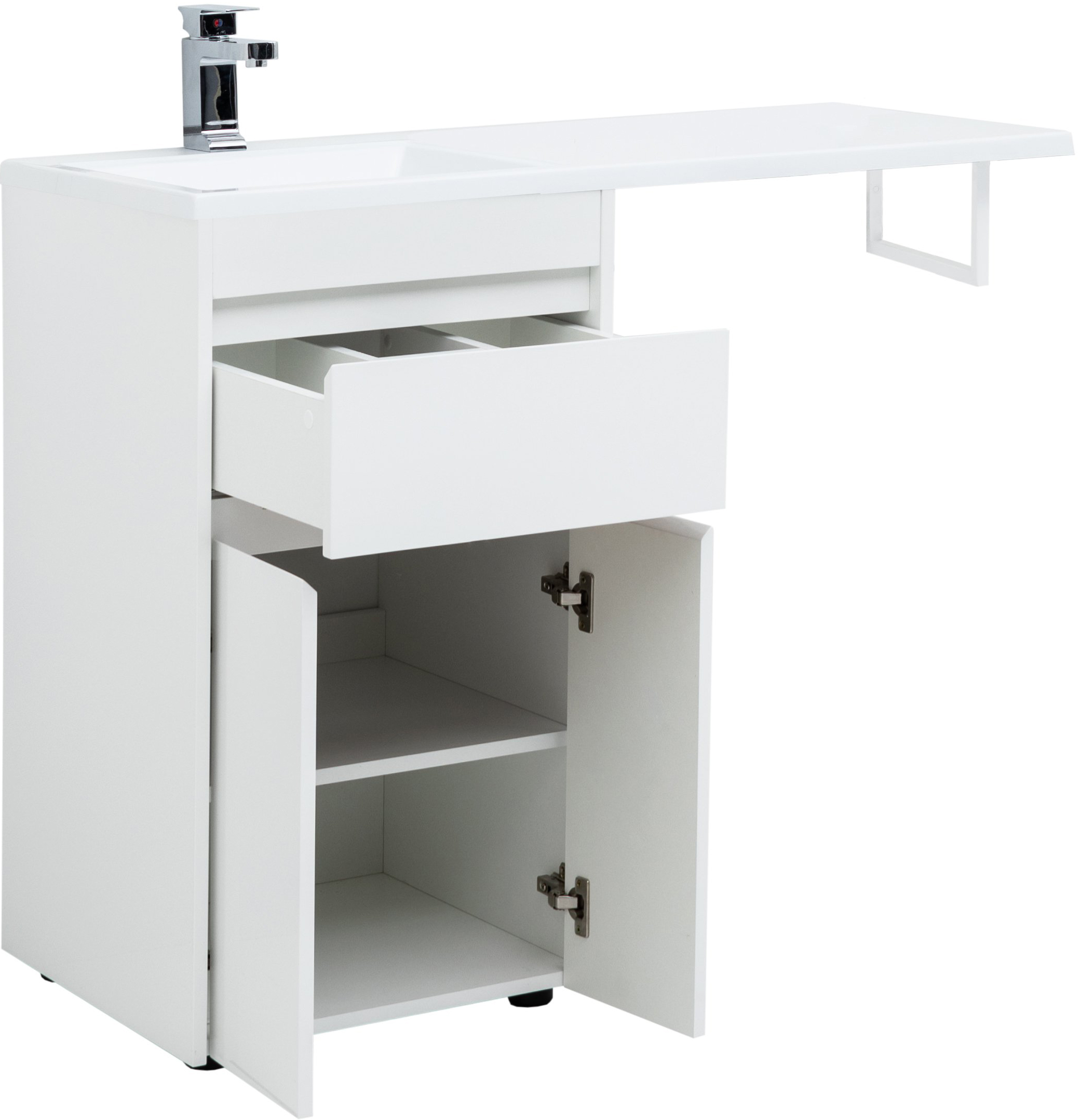 Тумба с раковиной Aquanet Токио 120.2x48.2 1 ящик, 2 двери - 11