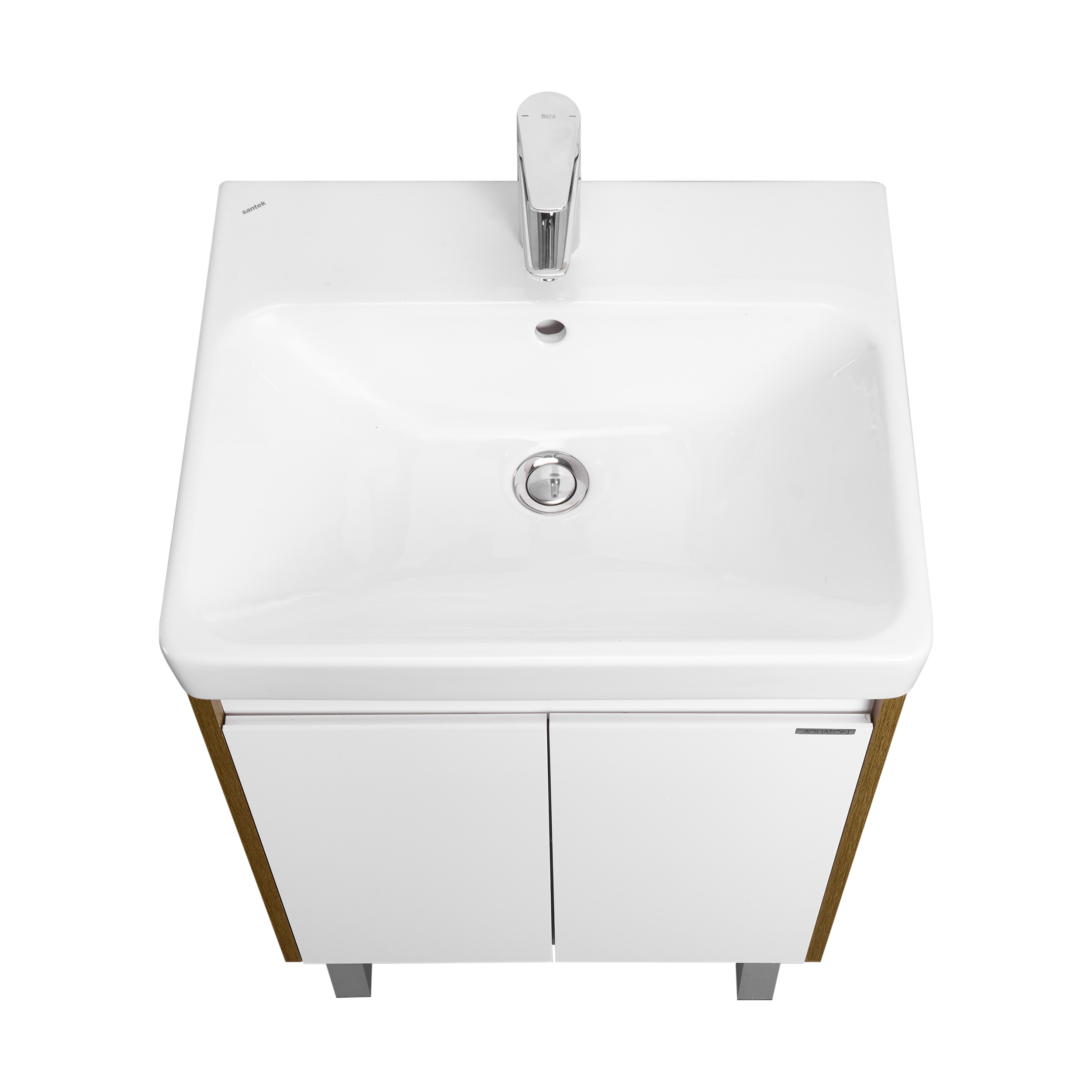 Тумба с раковиной Aquaton Сканди Doors 55 белый - светлое дерево 1A2788K0SDZ90 - 3