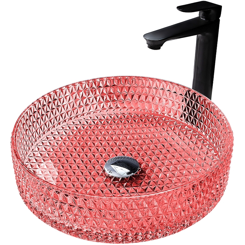 Накладная раковина Abber Glas 40 розовая AK2301OR - 0