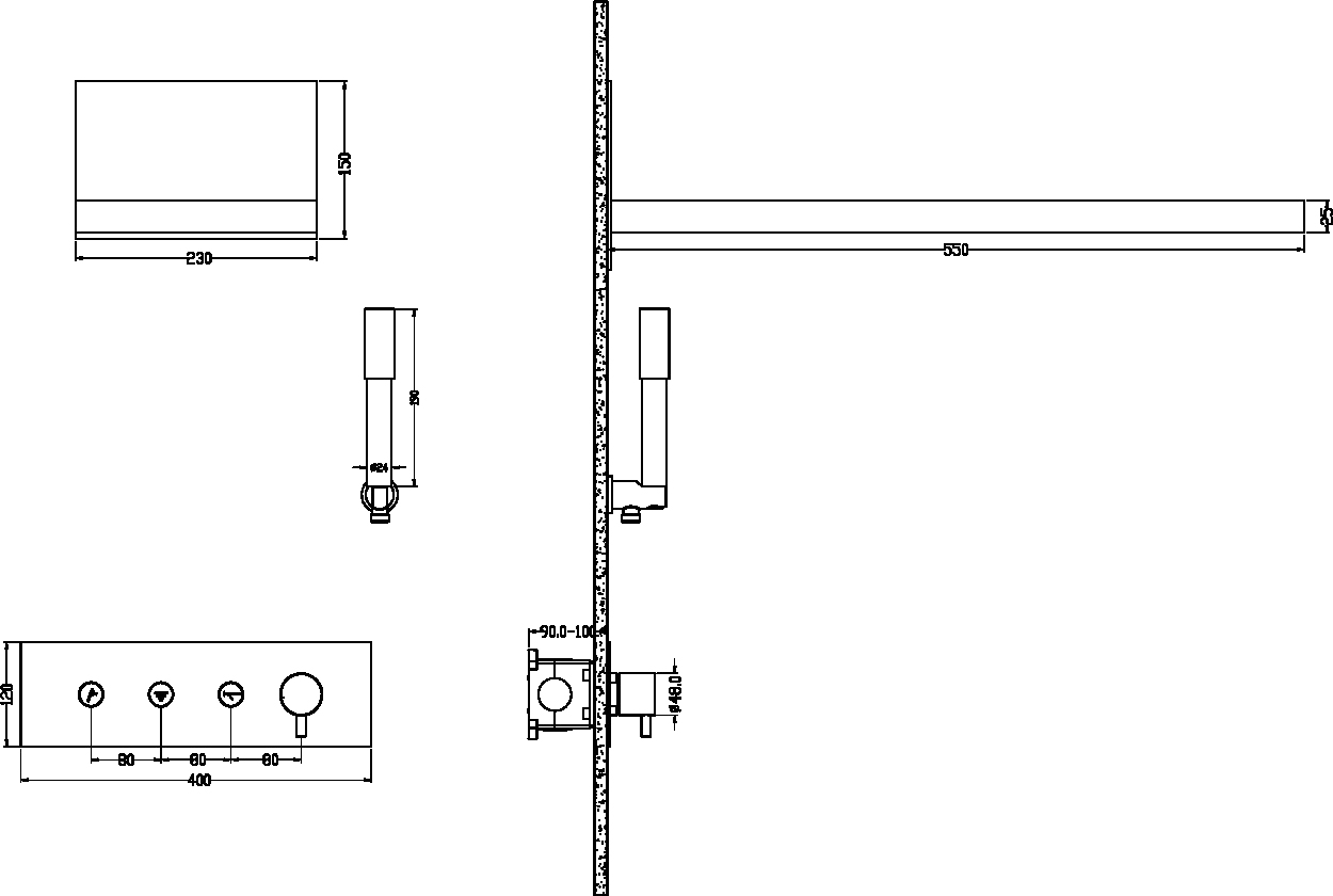 Душевой комплект Boheme Fusion 130-B С ВНУТРЕННЕЙ ЧАСТЬЮ, чёрный - 8