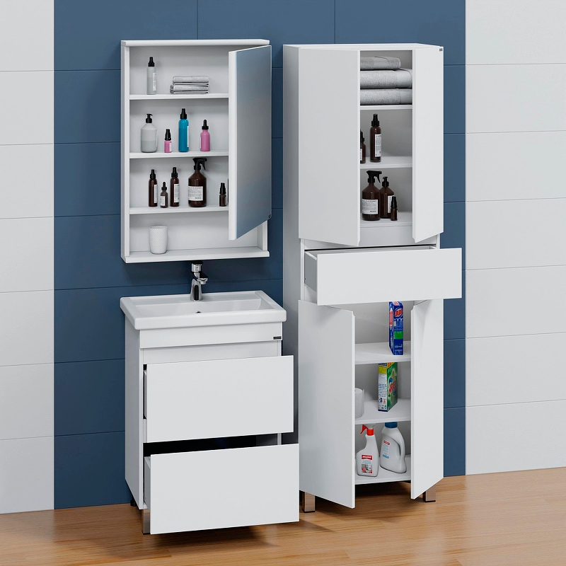 Тумба с раковиной напольная Санта Марс 60 белый - 1