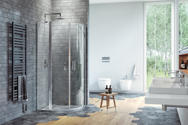 Душевой уголок Excellent Mazo 100х100 профиль хром стекло прозрачное KAEX.3000.2S.1010.LPx2 + KAEX.3001.2D.0400.LP - 1