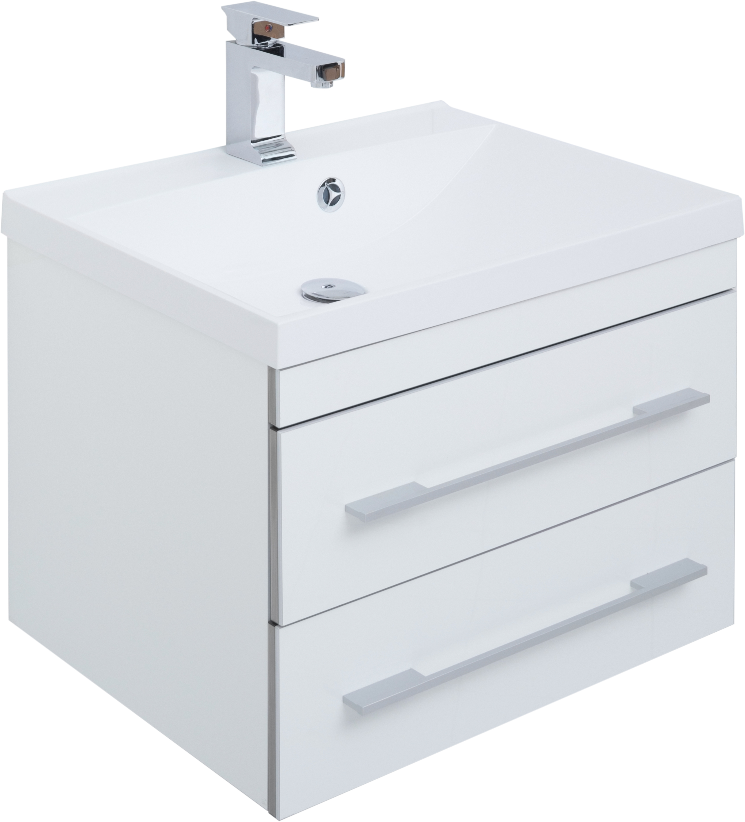 Тумба с раковиной Aquanet Верона 58 подвесная белая - 8